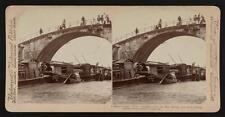 A Grand Canal Tow passing under the Mitu Bridge Soo chow China Old Photo picture