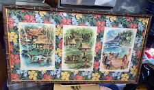 (3) PACIFIC FAR EAST PRINTS By MACOUILLARD IN MATTED TIKI FRAME picture