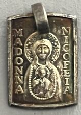 Antique Silver Medal Pendant Madonna Of San Luca Nicopeia Italian Religious picture