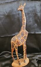 Giraffe Figurine Wood New Collectible Folk Art  African Style 12.75