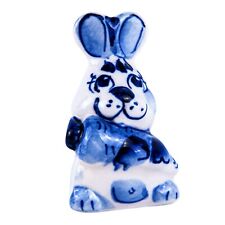 Gzhel Ceramic Rabbit Figurine Bunny Symbol 2023 Фигурка Кролик Гжель Символ Года picture