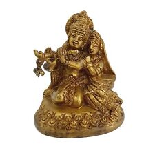 FCS Brass Idol Sitting Shri Radha Krishna | Item Finish- Antique Glossy(AH-07) picture