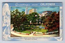 Los Angeles CA-California, Historic Plaza, Olvera Street Vintage c1940 Postcard picture