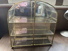 Franklin Mint Curio Cabinet Cats Collection Mirrored Glass Brass picture