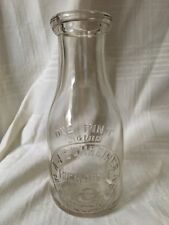 Vintage Pint Milk Bottle A. J. Schreiner Dairy  Rochester New York 1943 picture