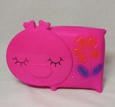 Vintage Hot Pink Ceramic Piggy Bank  Floral Design picture