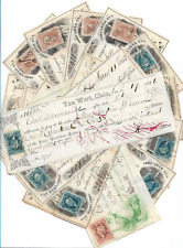 4x Pc. Civil War Era Bank Check 1863-65 C.Emerson Banker w US Inter. Rev. Stamp picture