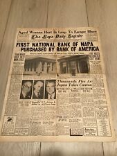 1938 Historical Napa California United States Bank Banking Newspaper 18x23 picture