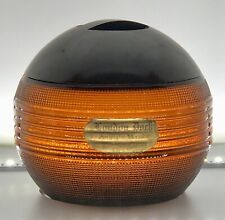 Art Deco Bakelite Amber Glass Spherical Tobacco Jar Humidor Label Vintage Sphere picture
