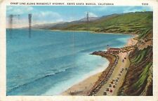 Postcard California Roosevelt Highway Coastline Aerial View  1938 Arcade Annex picture