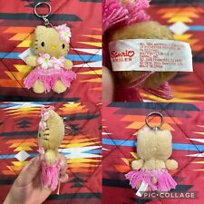 Vintage 4” Sanrio Hello Kitty Keychain Plush Hula Dance Bikini Sun Tan Hawaii picture