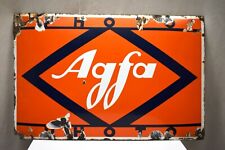 Vintage Agfa Camera German Advertising Sign Board Porcelain Enamel Collectible