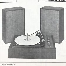 Vintage Original 1966 Bulova Record Player S-920 Wire Schematic Service Manual picture