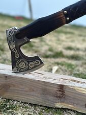 Vintage Hunting Outdoor Carbon Steel AXE Tomahawk INTEGRAL AXE  With Sheath picture