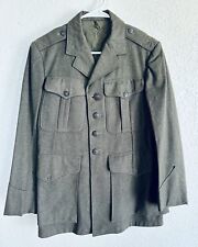 USMC Wool Greens Uniform Winter Service Jacket 36S (ISSUES) Named picture
