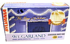 SYLVANIA 9ft  GARLAND LIGHTS Clear Bulbs / White Wire #FC picture