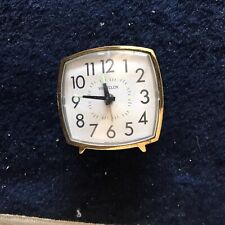Vintage Westclox Alarm  Clock Made in USA Faux Wood Luminous 3.25