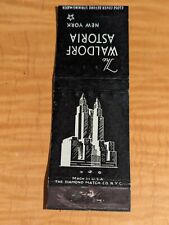 1930's / 1940's Waldorf  Astoria Matchbook Cover $19.99 picture