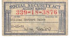 1939 VINTAGE SOCIAL SECURITY CARD picture
