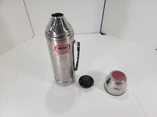 Vintage UNO-VAC Thermos Stainless Steel Unbreakable Made In USA with lid 12