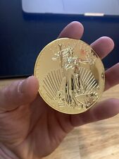 Saint Gaudens Paperweight HUGE Solid Metal Gold Finish $20 Dollar Collector GIFT picture