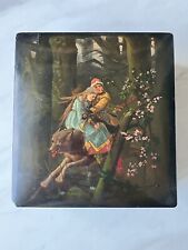 Russian Fedoskino Lacquer Big  Box *Ivan Tsarevich and Gray wolf * picture