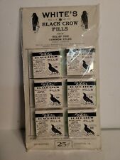 Antique White's Black Crow Pills Sealed Display Advertisement Pharmacy  picture