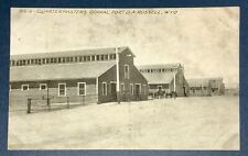 Postcard Cheyenne Wyoming Fort DA Russell Quartermaster's Corral Horses Soldiers picture