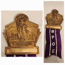 Vintage 1937 BPOE ELKS Denver Colorado 73rd National Convention Pin/Ribbon  picture