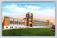 Tulsa OK-Oklahoma, Will Rogers High School, Vintage Postcard picture
