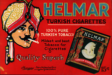 RARE 1919 HELMAR TURKISH CIGARETTE Print Ad Egyptian Revival Man w Head Scarf picture