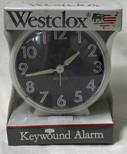 Vtg Westclox 15179 Banner Keywound Alarm Clock White 36 Hour Movement USA NEW picture