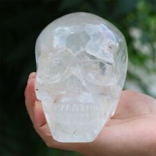 4.13LB Natural clear quartz skull Quartz Crystal carved Reiki healing WK273 picture