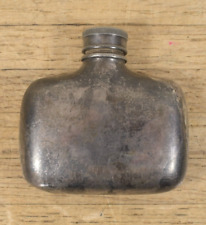 Antique 1920's-1930's Prohibition Era Silver Plated Metal Hip Flask Small picture