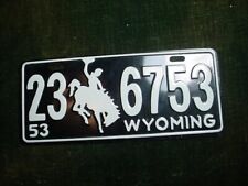 1953 WHEATIES CEREAL PREMIUM MINI LICENSE PLATE WYOMING NEAR MINT picture