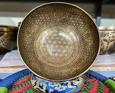 SALE 10 inches Special Flower of Life Carving Spiritual singing bowl from Nepal picture