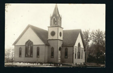 Afton Iowa IA c1909 RPPC Methodist Episcopal M E Church, Stained Glass, Bell Twr picture