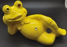 RARE Vintage Enchanto Company Lounging Yellow Frog with Bow Tie Figurine picture