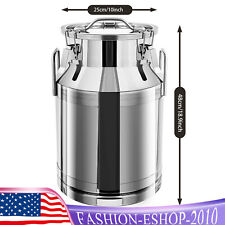 30L Milk Can Milk Storage Container Wine Pail Bucket Stainless Steel Barrel picture