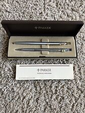 Vintage Parker Stainless Steel Arrow Pen and Mechanical Pencil Box Set picture