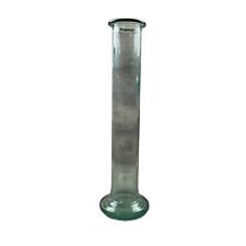 Vintage SVE Glass Cylinder Shaped Blueish Hugh Vase Made In Italy 22.5” Tall picture