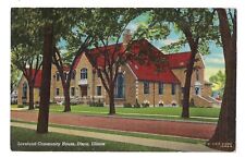 LOVELAND COMMUNITY HOUSE Museum Dixon W 2nd St Illinois IL Postcard Linen 1943 picture