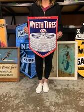 Antique Vintage Old Style Sign Wyeth Tires Made USA picture