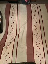 Gorgeous 101 ” X 90” Pottery Barn Quilt W/ Embroidered Flowers 🌺 Ivory/Burgundy picture
