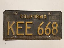 1963 California License Plate-Vintage-Man Cave-Decor-#KEE 668-Good picture