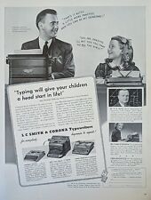 1940 LC Smith Corona Typewriter Print Ad Father Teaching Daughter To Type picture
