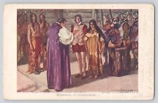 Postcard Jamestown Exposition Expo 1907 Pocahontas Marriage John Rolfe Antique picture