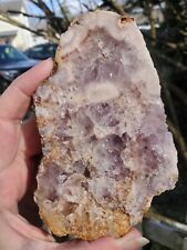 110mm Natural Pink Amethyst Geode Slab quartz crystal cluster Specimen Flower  picture