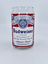 Vintage Genuine Budweiser Beer Glass Shaped Like Beer Can Beer Pint GREAT GIFT picture