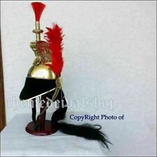 GREAT French Cuirassier Officer's Napoleon Brass Helmet WITH STAND SCA HANDMADE picture